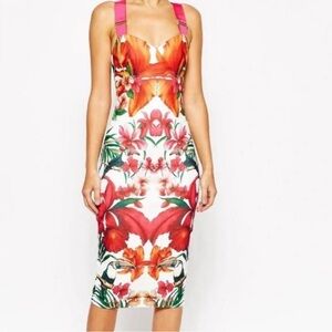 Ted Baker Multicolor Floral Midi Dress